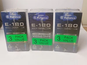 VHS Coles Reliance E-180 High Definition Video Tape 4 Hour NEW Sealed X 3 (9) - Picture 1 of 3
