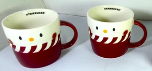 Starbucks Christmas Snowman Mug White/Red 10 oz MIC 2016 W Sku 11061545,New - Picture 1 of 3
