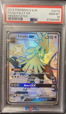 SILVALLY GX SV79 HIDDEN FATES SHINY VAULT SUN & MOON POKEMON GEM MINT PSA 10 - Image 1 of 3