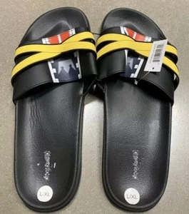 NEW! Kingdom Hearts Sora Cosplay Slides Shoe Size Mens L/XL Black Keyblade - Picture 1 of 1