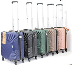 55x40x23cm 4 Wheel Suitcase Hard Shell Carry On Cabin Bag Trolley Hand Luggage - Picture 1 of 106