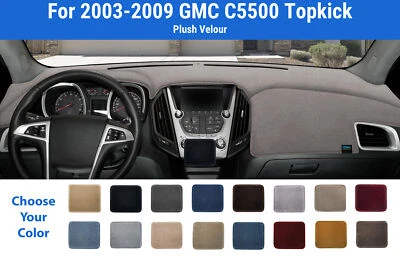 Cubierta de alfombrilla de tablero para GMC C5500 2003-2009 Topkick (terciopelo de felpa) Foto 1 de 4