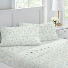 Laura Ashley Rena Printed Double Bed Sheet Set W/ 2X Pillowcase Bedding Teal
