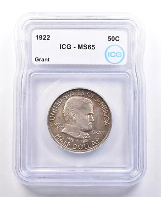 1922 Ulysses S Grant Commemorative Half DOllar MS65 ICG *2091 - Image 1 of 3