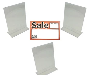 Letrero de acrílico 3 soportes de doble cara a la venta paquete paquetes de tarjetas de letrero (128 mm x 182 mm) - Imagen 1 de 16