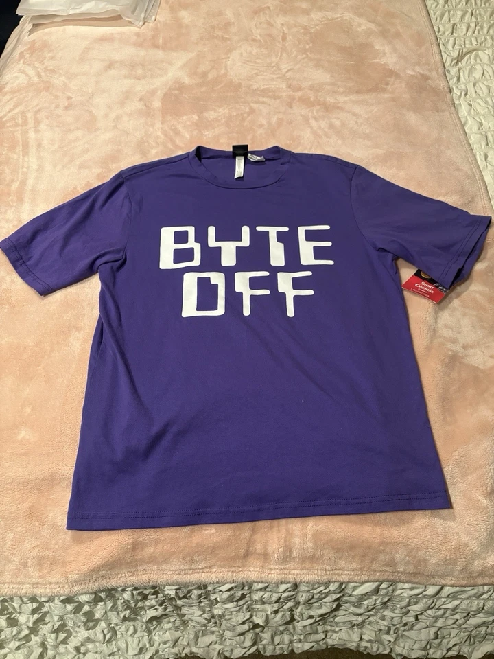 SM Adult Byte Off Stranger Things Purple T-Shirt Official Netflix Novelty