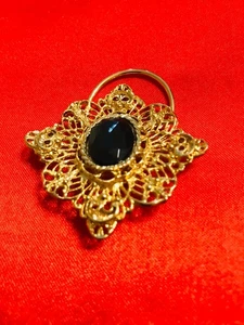 VINTAGE ELEGANTER FILIGRANER SCHALCLIP GOLDFARBEN ZUR AUFHEBUNG IHRES SCHALS - Bild 1 von 4