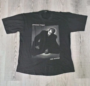 Leonard Cohen Vintage 90s The Future T Shirt Tee Size XL / Black / Bright Green - Picture 1 of 6