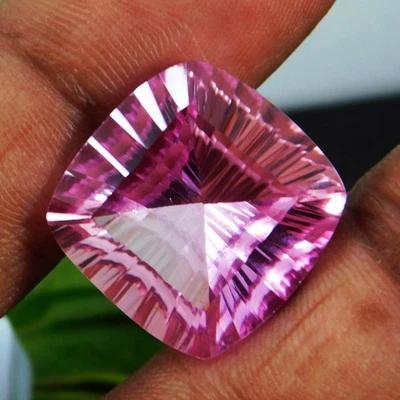 Brillante gema suelta corte cóncavo radiante kuncita rosa natural certificada 27,70 quilates Foto 1 de 4