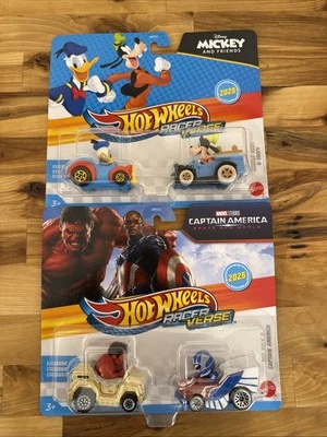 Hot Wheels Racer Verse Red Hulk & Captain America + Donald Duck & Goofy 2025 - Image 1 of 4