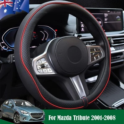 Leather Car Steering Wheel Covers For Mazda Tribute 2001-2008 Anti-Slip Lining - image 1 of 4