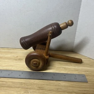 Vintage Carved Wooden Toy Cannon - Picture 1 of 6