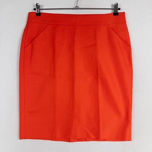 J.Crew The Pencil Skirt Womens Size 12 Red Orange Cotton Classic Career Office - Picture 1 of 10