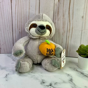 Ganz Halloween Plush Trick Or Sleep Pumpkin Sloth 10" Stuffed Animal Toy - Picture 1 of 5