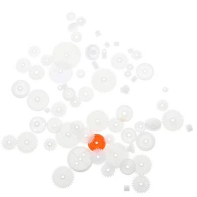 64pcs Kunststoffgetriebe Teile Zahnrad -Sortiment für DIY -mechanische Modell - Bild 1 von 4