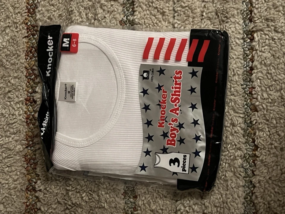 Camiseta sin mangas acanalada de algodón sin mangas Knocker para niño 3 piezas Foto 1 de 1