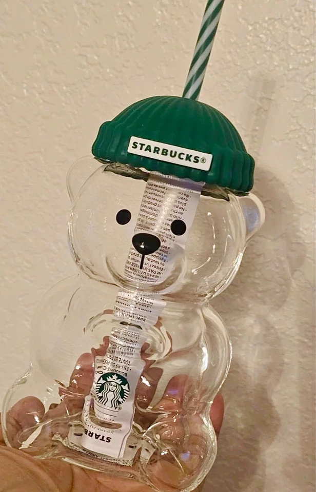 Starbucks Bearista Glass Bear Cup 2025 Edición Limitada Lanzamiento Vacacional Raro Nuevo Foto 1 de 1