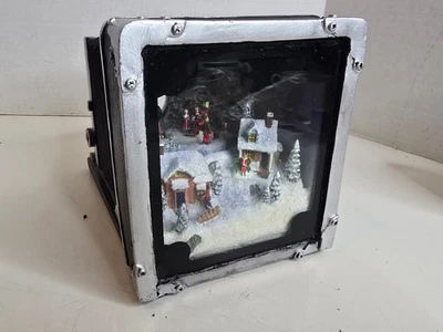 Vintage Faux Camera Bellows with Musical Moving Christmas Diorama Jingle Bells - Image 1 of 4