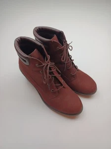Timberland Amston Botines de Cuña con Cordones para Mujer Talla 9 Marrón Borgoña - Imagen 1 de 12