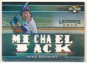 MIKE SCHMIDT 2011 TOPPS TRIPLE THREADS LEGENDS PHILLIES JERSEY PATCH SP #16/27 - Picture 1 of 2