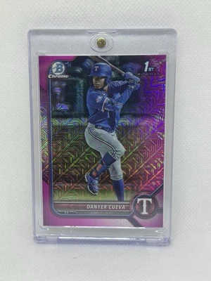 2022 Bowman Chrome #BCP-173 Danyer Cueva Fuchsia/Pink Mojo Refractor /199 SN,1ST - Image 1 of 2