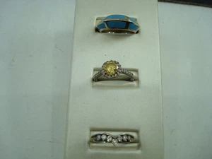 Lot Of 3 Sterling Silver Rings 925 - Picture 1 of 10