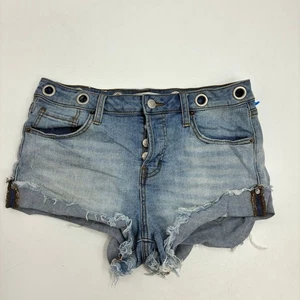Altar'd State Denim Shorts Womens Size 27 Distressed Frayed Hem Grommets - Picture 1 of 7