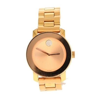 Женские часы Movado смелые 36 мм циферблат с акцентом из розового золота и кристаллов нержавеющая сталь - Изображение 1 из 4