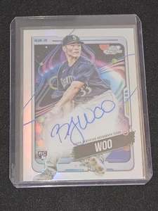 2024 Topps Cosmic Chrome Bryan Woo Rookie Chrome Refractor Auto CCA-BW Mariners - Picture 1 of 2