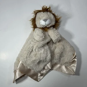 "Manta de seguridad para bebé Cloud Island Lion Lovey marrón tostado felpa satinada 14""" - Imagen 1 de 6