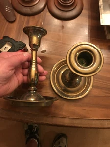 ITEM NO. BCS2W PAIR OF BRASS CANDLE STICKS 8 INCH - Picture 1 of 5
