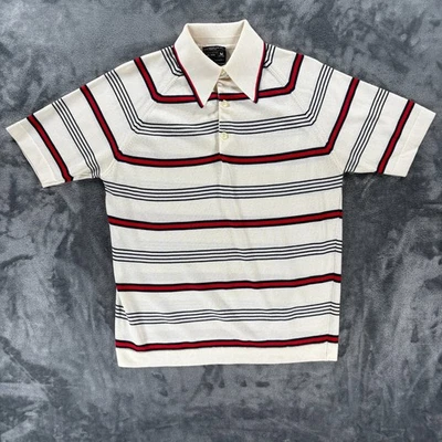 JCPenny 70s Mad Men Sopranos Disco Short Sleeve 1/4 Zip Daggar Collar Men M VTG - Image 1 of 4