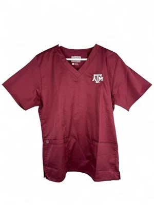 Blusa Médica Wonder Work Everyday Duradera Elastizada Cómoda Talla M Granate Texas A&M Foto 1 de 4
