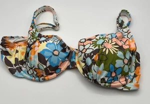Women's Wild Fable Removable Pads Underwire Bralette Bikini Top Tropical Size L - Picture 1 of 5
