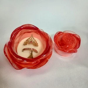 Disney Princess Free Ring 2er Set mit roter Rose Etui schönes Design einfach zu u - Bild 1 von 10
