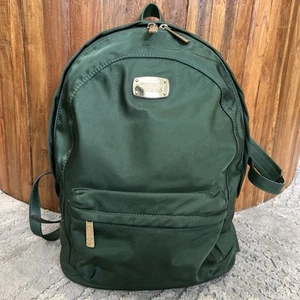 Mochila grande Michael Kors MK verde/marrón nailon/cuero - Imagen 1 de 14