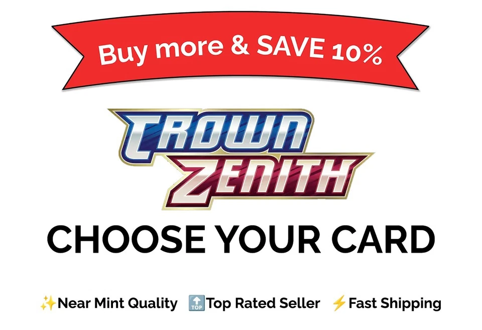 Pokemon TCG Crown Zenith - Choose Your Card Singles | NM Bulk Discount - Image 1 of 1