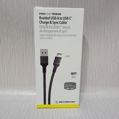 Scosche 10FT Strikeline Premium USB to Type-C Braided Charging Cable (CAB10-SP)™ - Image 1 of 4