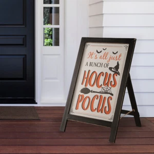 Letrero de porche de pie Glitzhome Happy Halloween de madera marco en A decoración Hocus Pocus - Imagen 1 de 7