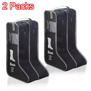 2 Pack Long Wellington Boot Storage Dustproof Shoes Organizer Bag Carry Case - Picture 1 of 7