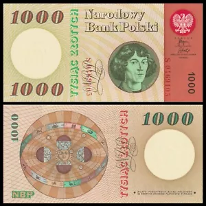 🇵🇱 Polonia 1000 Zlotych Copérnico 1965 Pick# 141 una gema nítida sin circular - Imagen 1 de 5