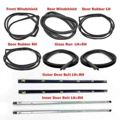 For 1972-78 Toyota Hilux RN20 RN25 Pickup Weatherstrip Rubber Complete Set of 10 - Image 1 of 4
