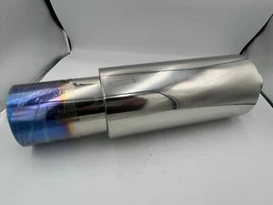 HKS TITANIUM BLUE STAINLESS STEEL STRAIGHT FLOW INLET 2.5 IN Out 4 IN - Picture 1 of 19