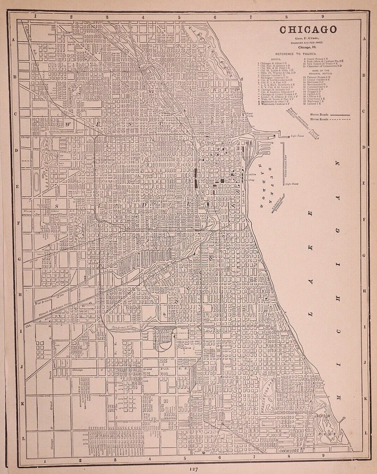 1896 City Map ~ CHICAGO, ILLINOIS (11x14)-#158 - Image 1 of 1