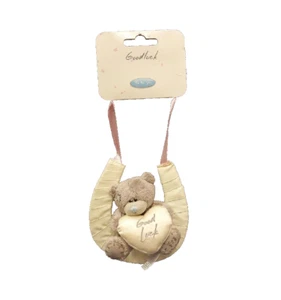 Me To You Tatty Teddy 3" Wedding Plush Bear in a Horseshoe - Good Luck - Picture 1 of 2