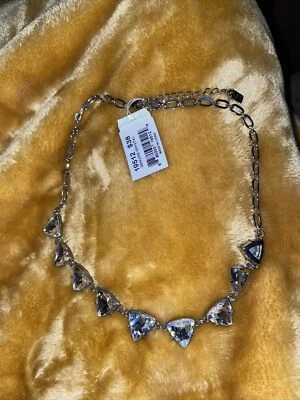 NUEVO CON ETIQUETAS ViVi 18" Plata - Cristal Babero Collar ViVl Foto 1 de 2