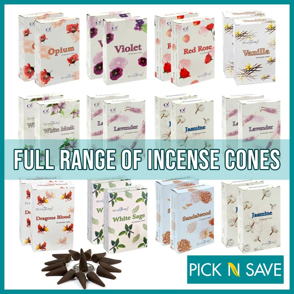 Stamford Incense Cones Home Fragrance Scents Perfume Burn Longer Huge Range - Image 1 of 1