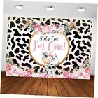  Holy Cow Birthday Backdrop I'm One 1st Birthday Party Decorations Pink 7x5ft