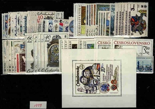 Czechoslovakia 1979 MNH Complete Year set   56 Stamps + 2 Souvenir sheets - Image 1 of 1