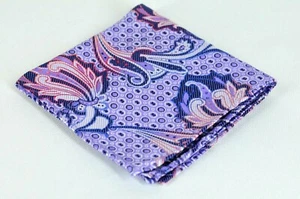 Lord R Colton Masterworks Kozani Purple & Navy Silk Pocket Square - $75 New - Picture 1 of 3